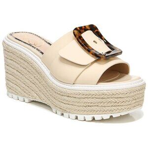 Sam Edelman Livi Espadrille Wedge Buckle Sandal in Sand Leather